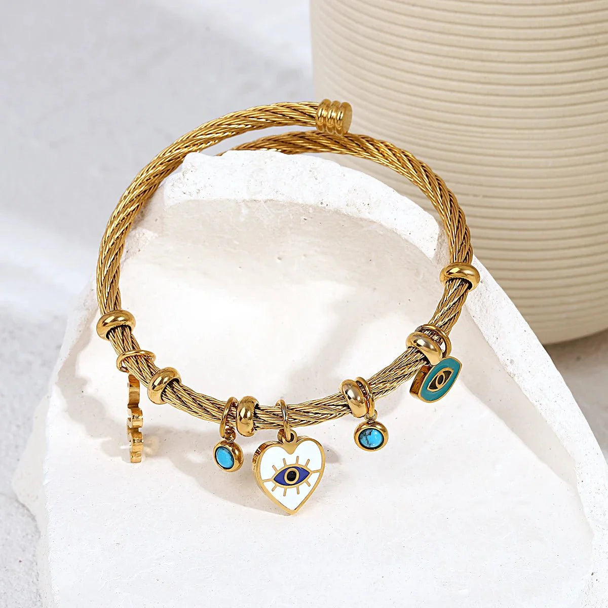 Boho Evil Eye Rope Bangle Bracelet