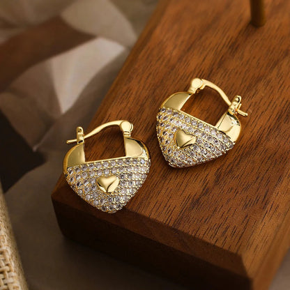Glamorous Diamond Heart Earrings