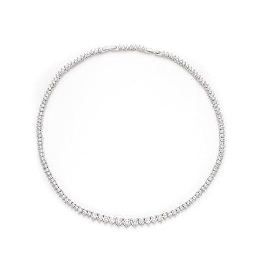 The Princess - Graduated 3 Prong Tennis Necklace